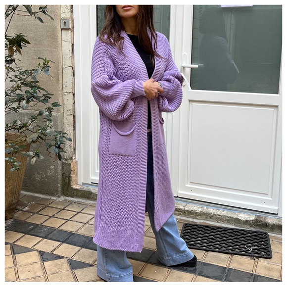 #95 Boho Made In Italy Soft Oversized  Sweater Knit Cardigan - Picture 3 of 7